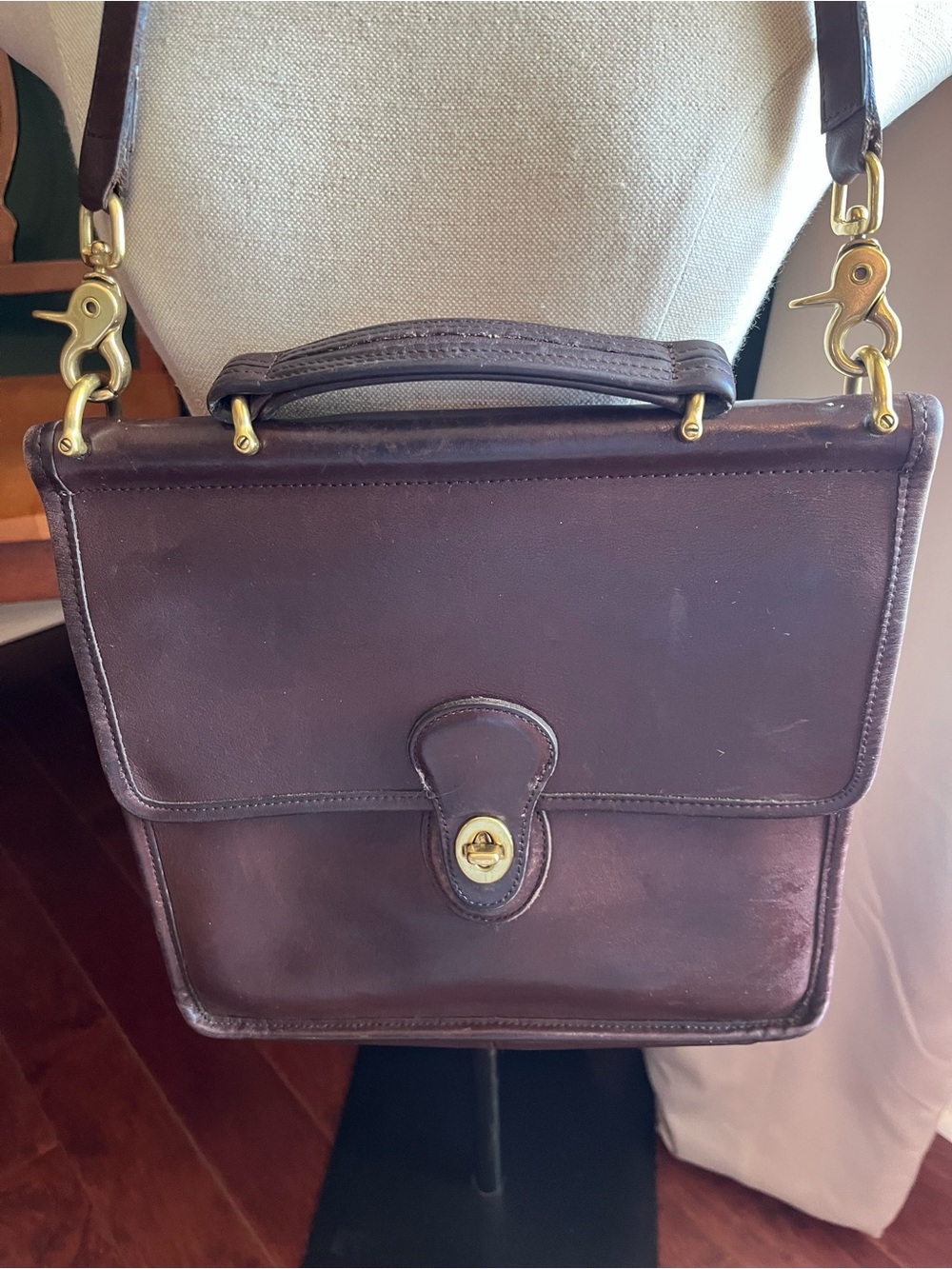 Coach Willis Leather Top-Handle Crossbody Bag - Mahogany